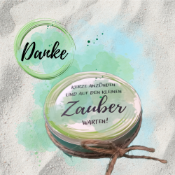 Kerze Danke grün